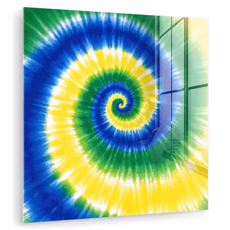 Tableau en verre - Spirale - Verte - Rotative — 1