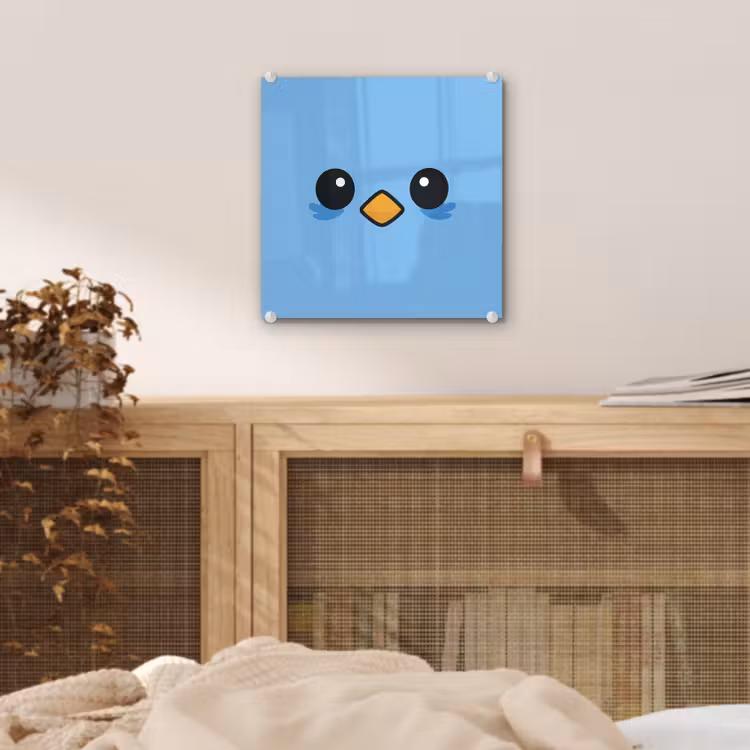 Tableau en verre - Oiseau - Bleu - Simple — 5