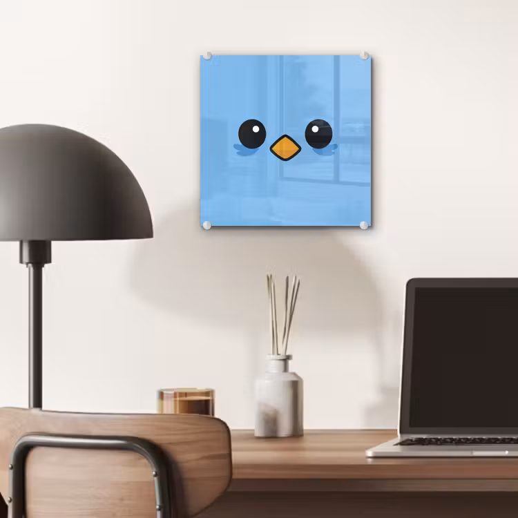 Tableau en verre - Oiseau - Bleu - Simple — 7