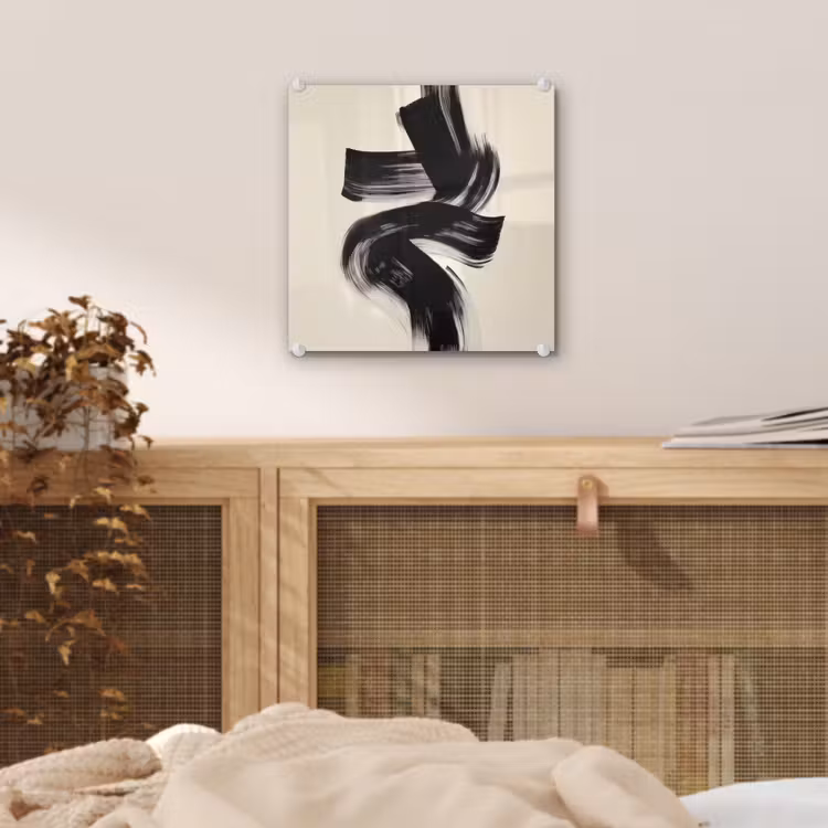 Tableau en verre - Rayures - Noir - Abstrait — 5