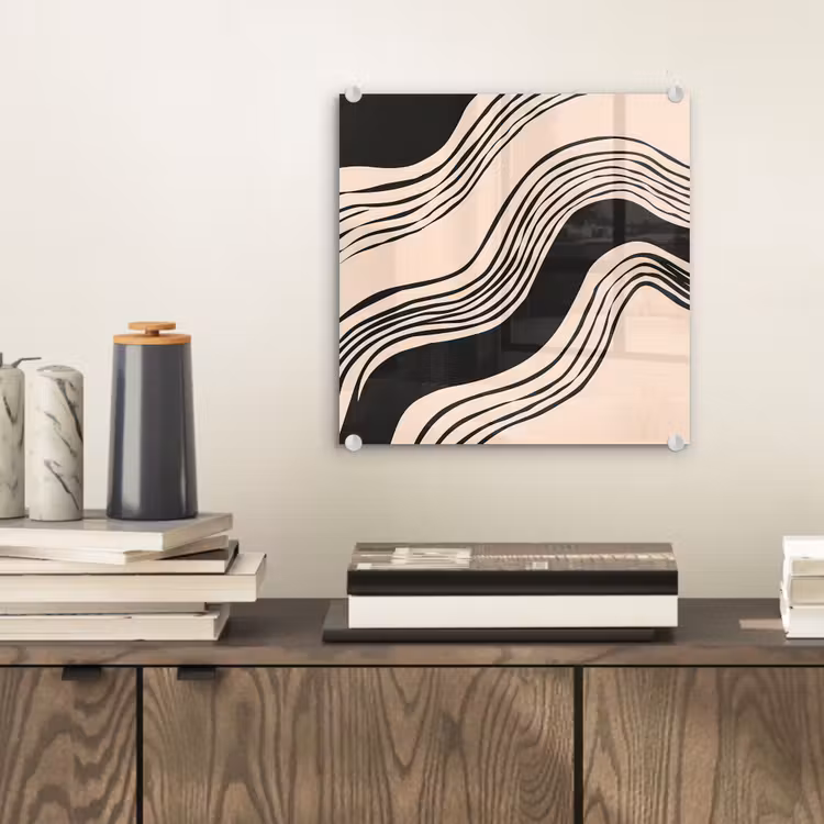Tableau en verre - Vagues - Noir - Sable — 2
