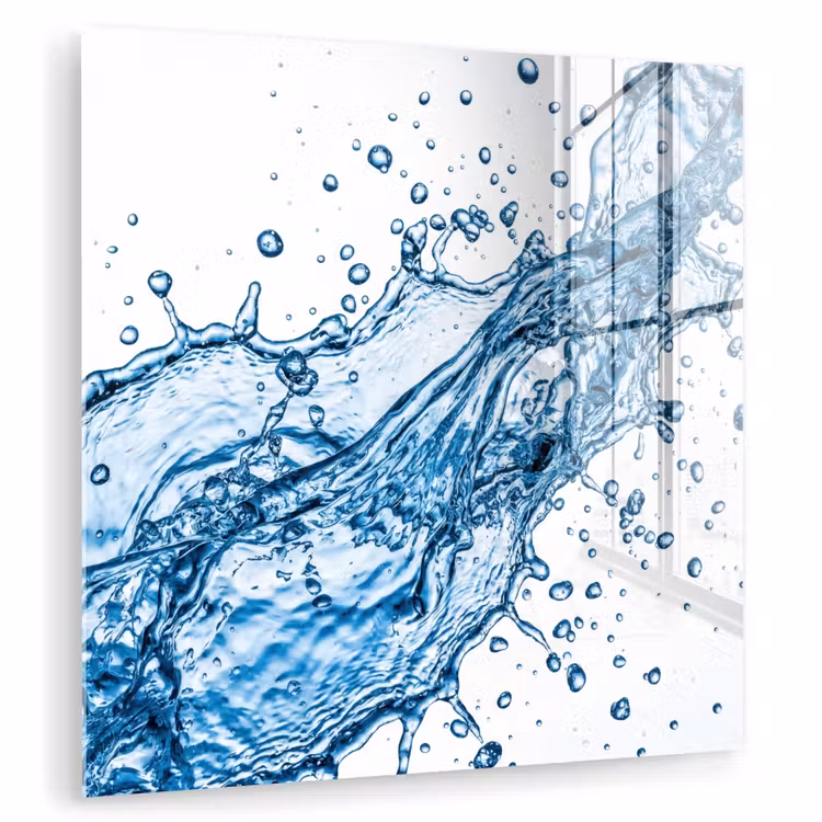 Tableau en verre - Spash - Eau - Bleu — 1