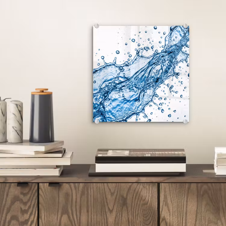 Tableau en verre - Spash - Eau - Bleu — 2