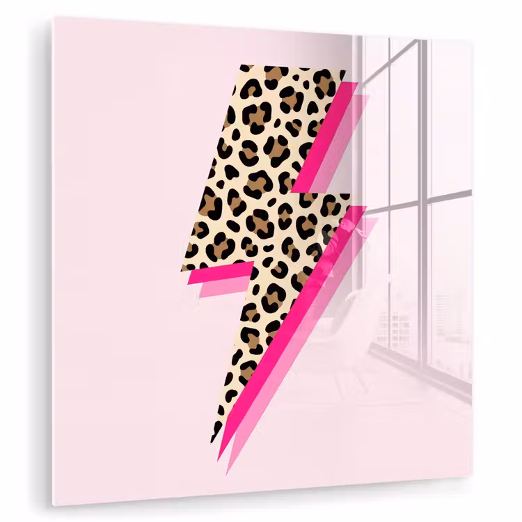 Tableau en verre - Pois - Rose - Eclair — 1