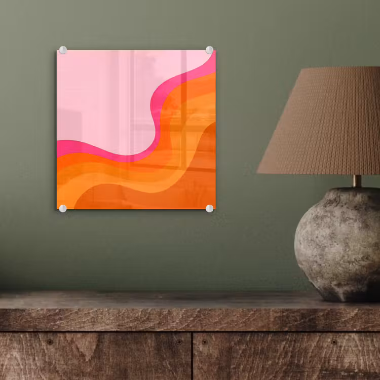 Tableau en verre - Rétro - Vagues - Coloré — 4