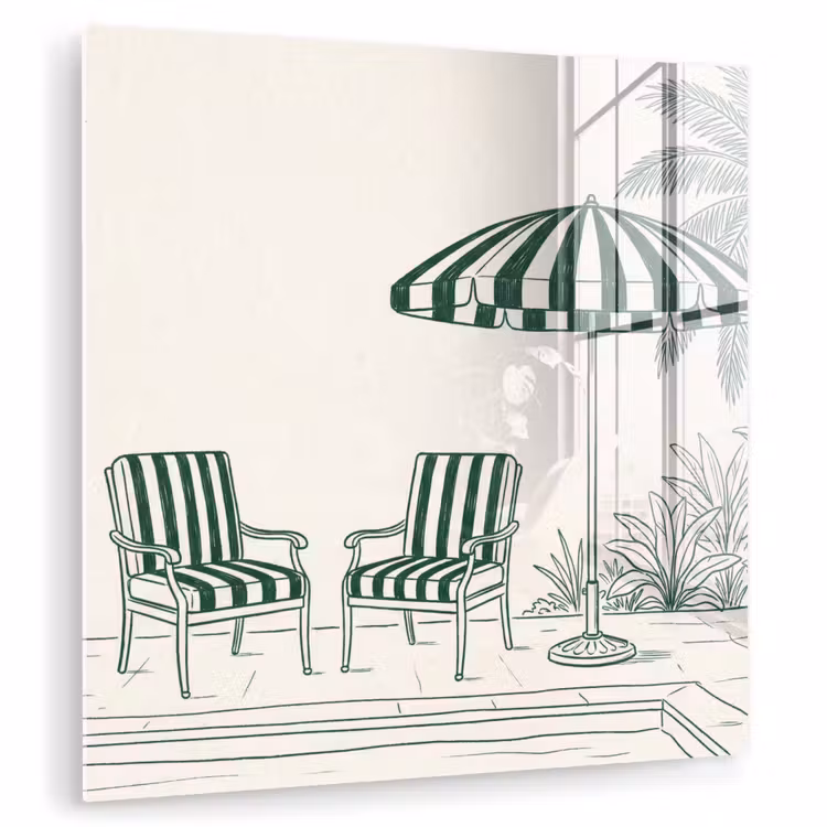 Tableau en verre - Terrasse - Illustration - Vert — 1