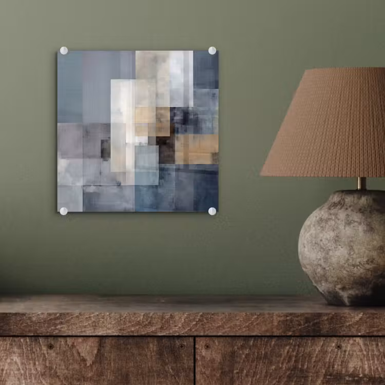 Tableau en verre - Rectangles - Abstrait - Bleu — 4