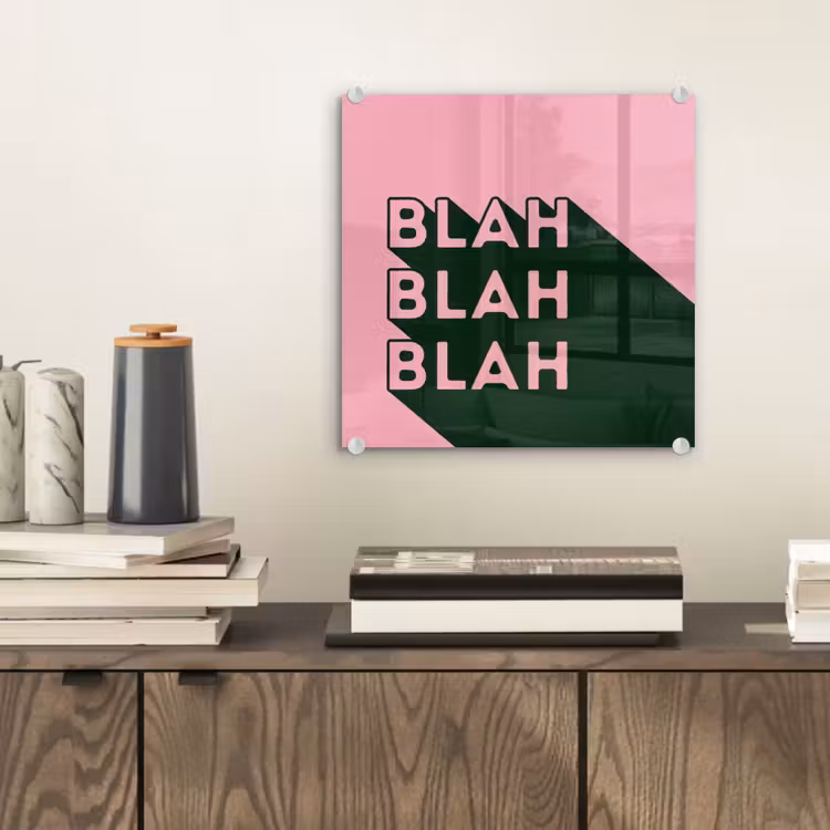 Tableau en verre - Texte - Graphique - Vert - Ombre — 2