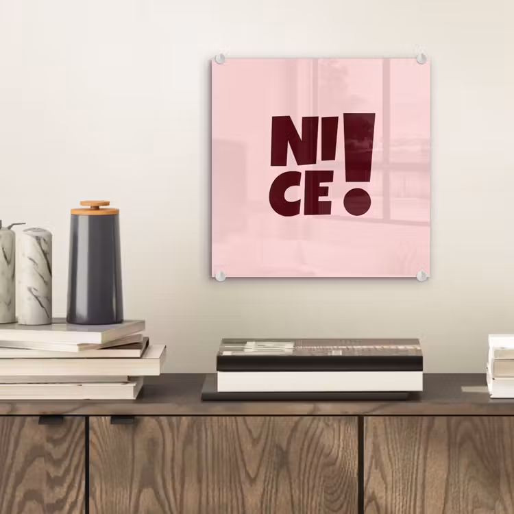 Tableau en verre - Nice - Point d'exclamation - Rose — 2
