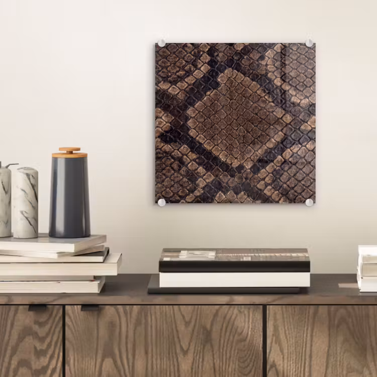 Tableau en verre - Python - Écailles - Bronze — 2