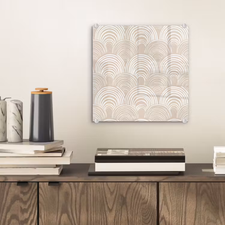 Tableau en verre - Ondes - Texture - Beige — 2