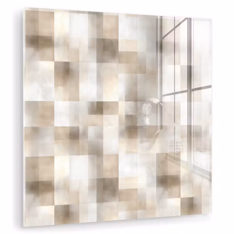 Tableau en verre - Texture - Lin - Beige — 1