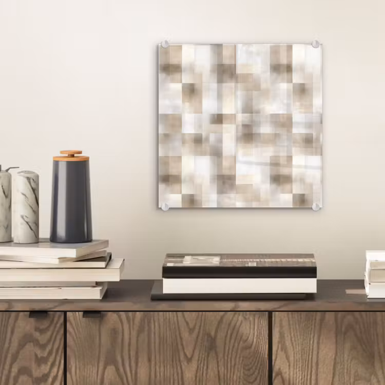 Tableau en verre - Texture - Lin - Beige — 2