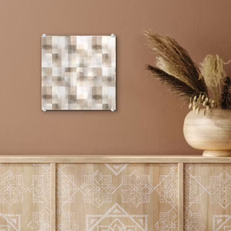 Tableau en verre - Texture - Lin - Beige — 6