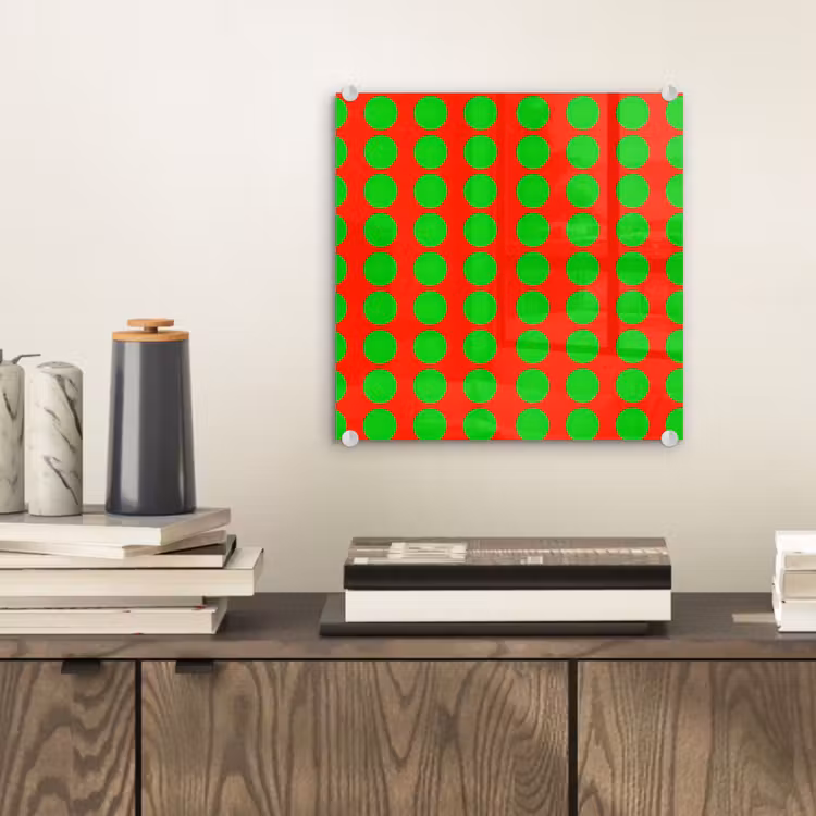 Tableau en verre - Points - Motif - Vert — 2
