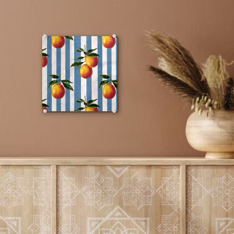 Tableau en verre - Rayures - Citron - Bleu — 6