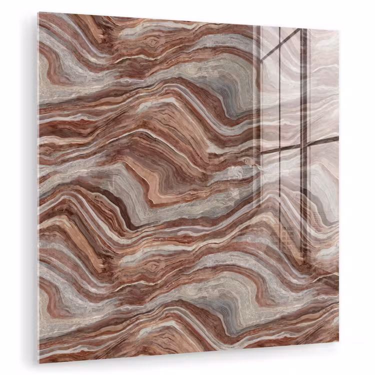 Tableau en verre - Motif - Grès - Travertin — 1