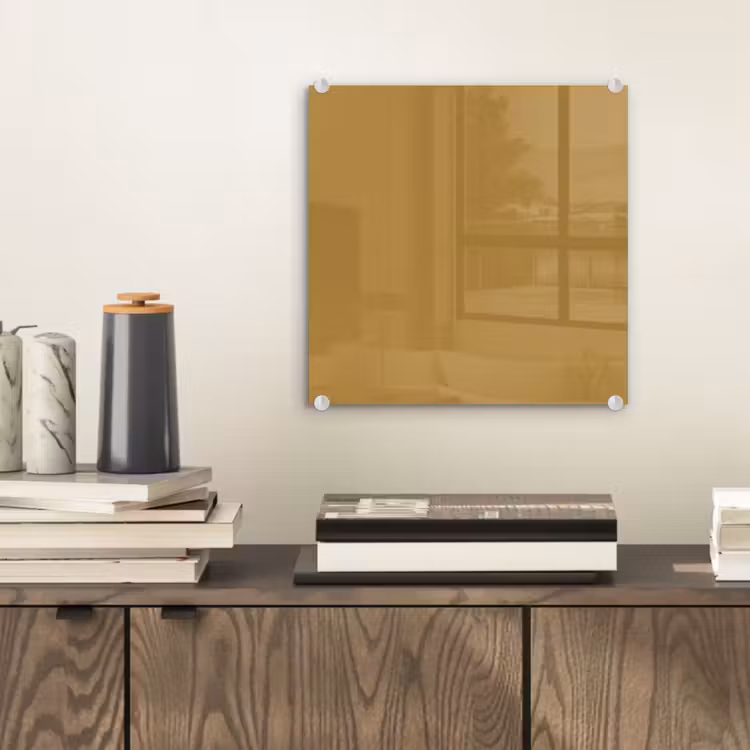 Tableau en verre - Rhythmic - Ocre - Jaune — 2