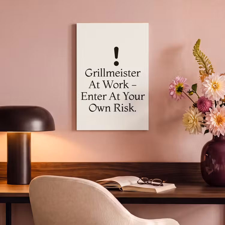 Tableau sur toile - Grille - Point d'exclamation - Noir - Texte — 3