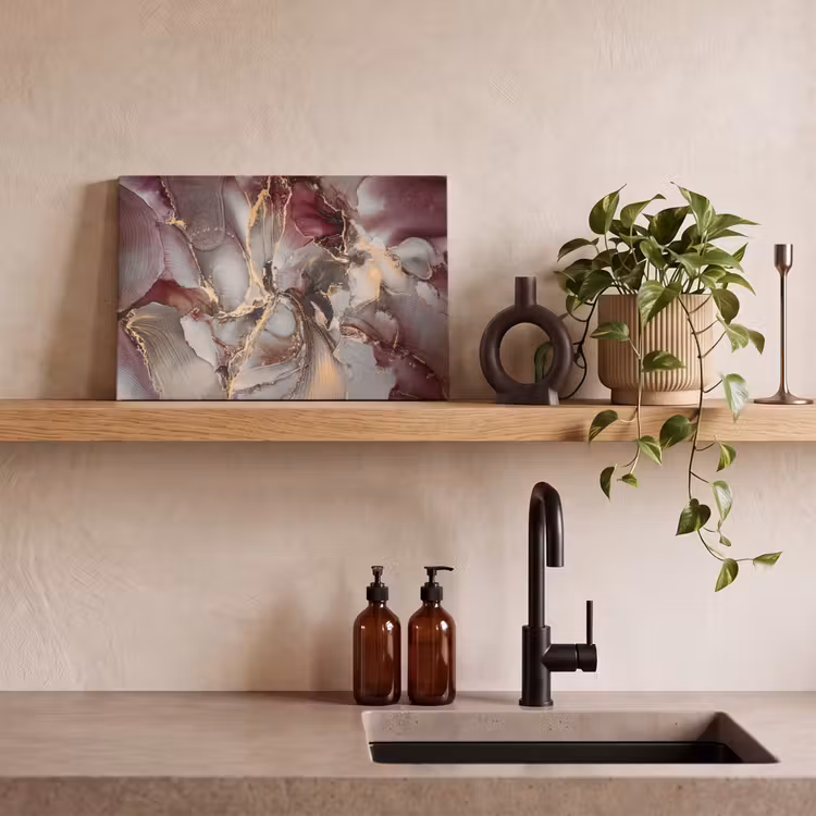 Tableau sur toile - Or - Marbre - Violet — 2