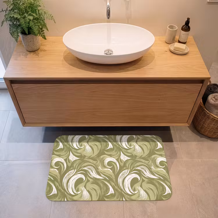 Tapis de bain- Abstrait - Texture - Vert — 2