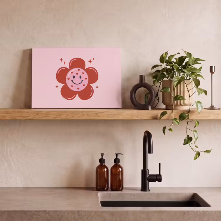 Tableau sur toile - Fleur - Rose - Coeurs — 2