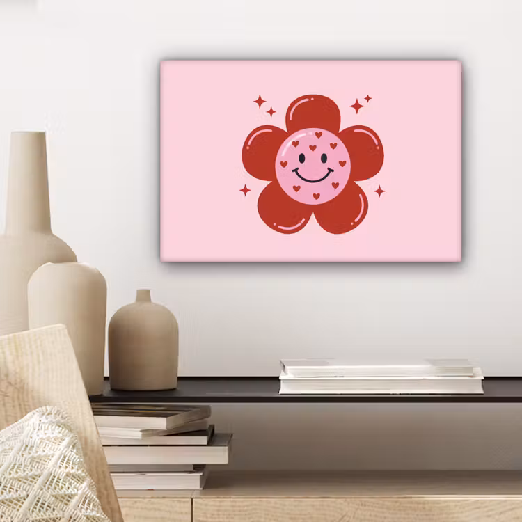 Tableau sur toile - Fleur - Rose - Coeurs — 4