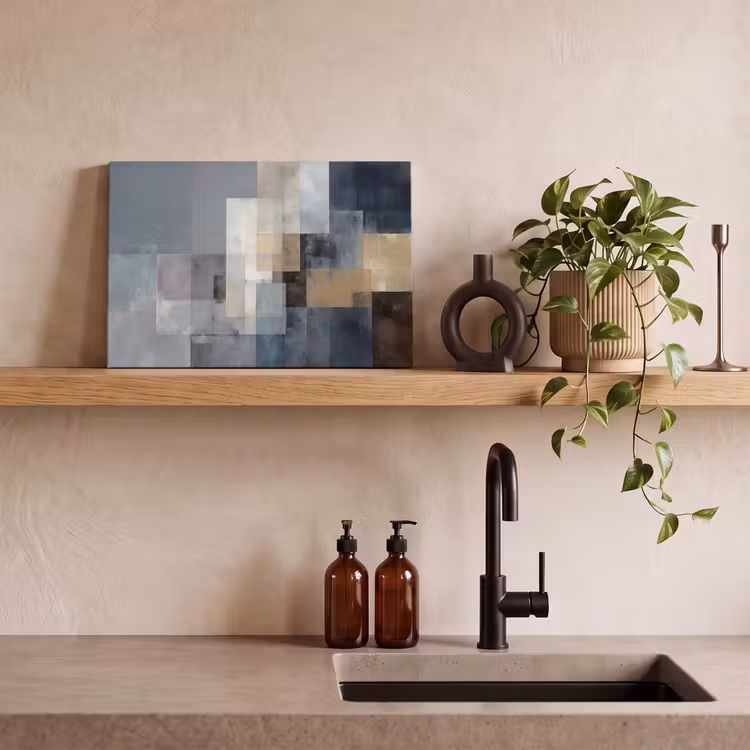 Tableau sur toile - Rectangles - Abstrait - Bleu — 2