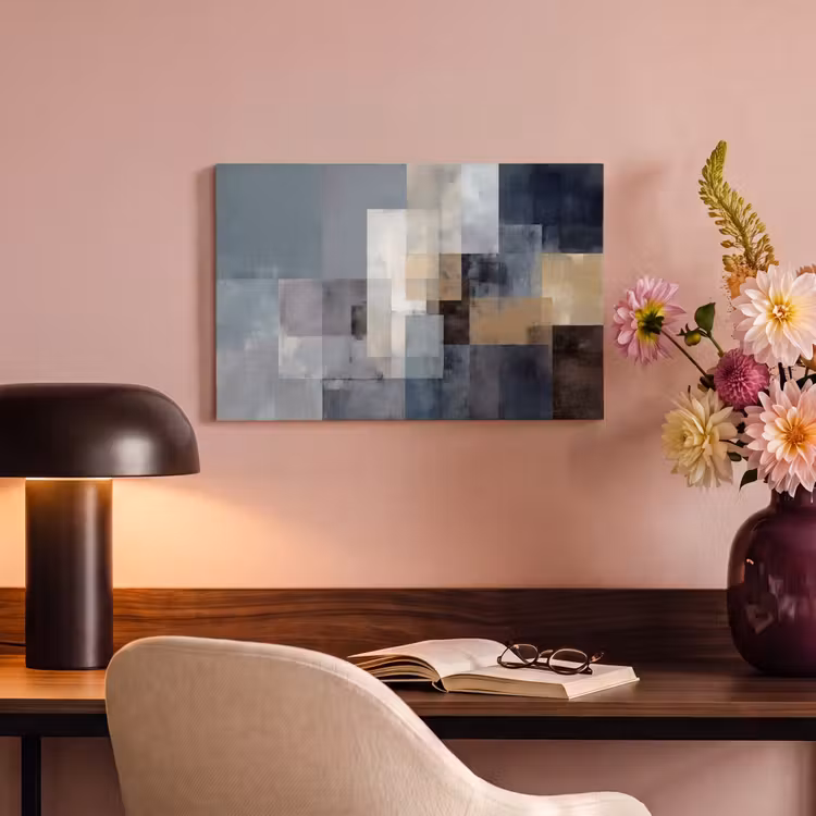 Tableau sur toile - Rectangles - Abstrait - Bleu — 3