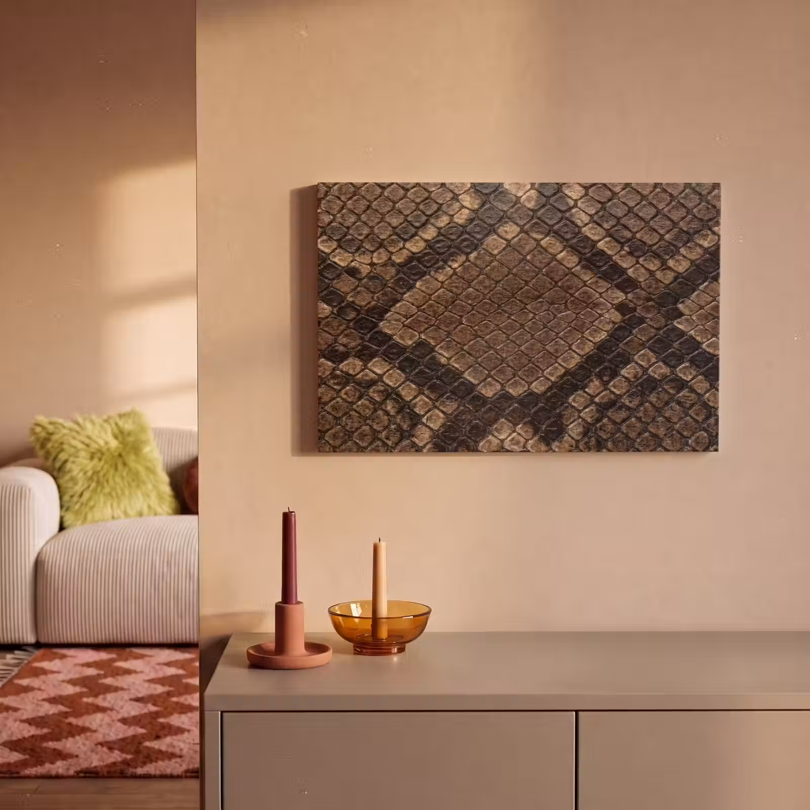 Tableau sur toile - Python - Écailles - Bronze — 1