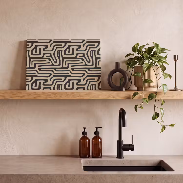 Tableau sur toile - Graphique - Lignes - Noir — 2