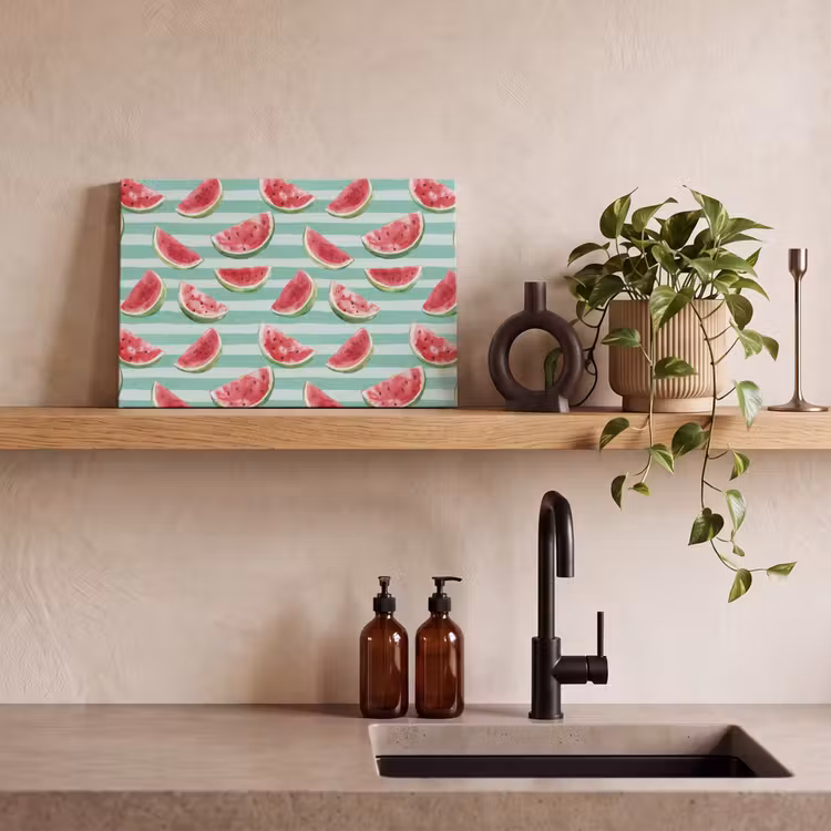 Tableau sur toile - Pastèque - Rayures - Vert — 2