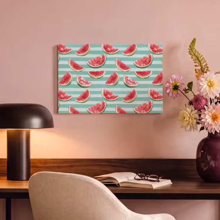 Tableau sur toile - Pastèque - Rayures - Vert — 3