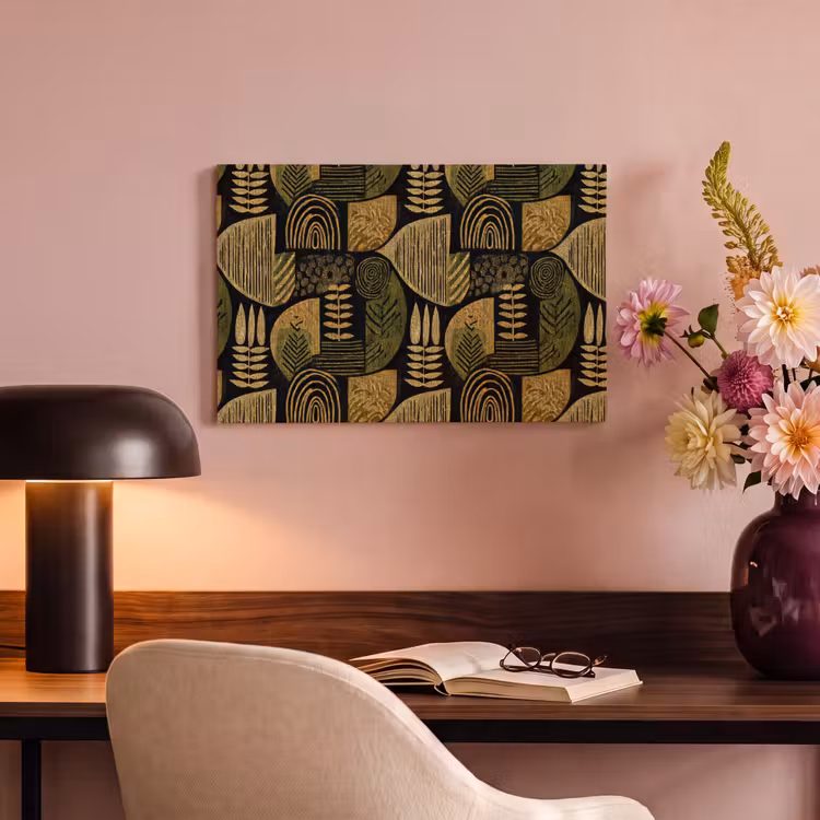 Tableau sur toile - Noir - Jaune ocre - Botanique - Texture — 3