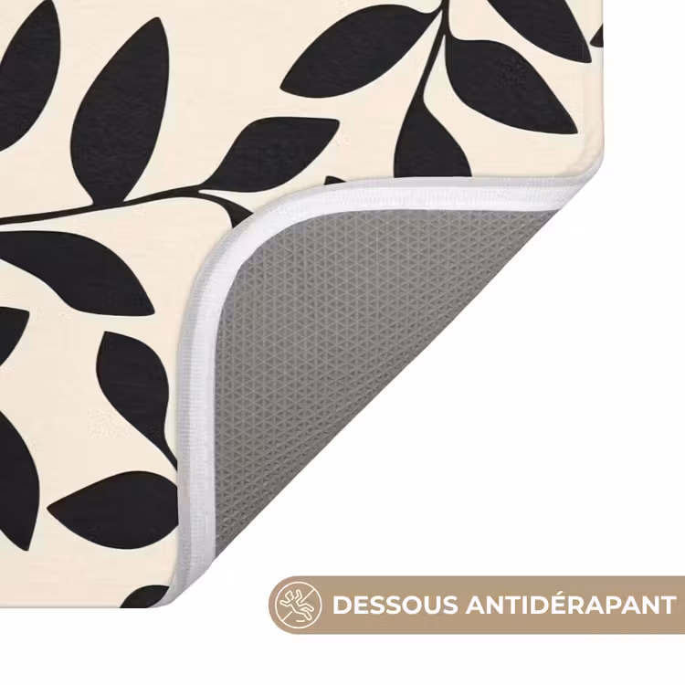 Tapis de bain- Elégant - Motif - Noir - Beige — 3