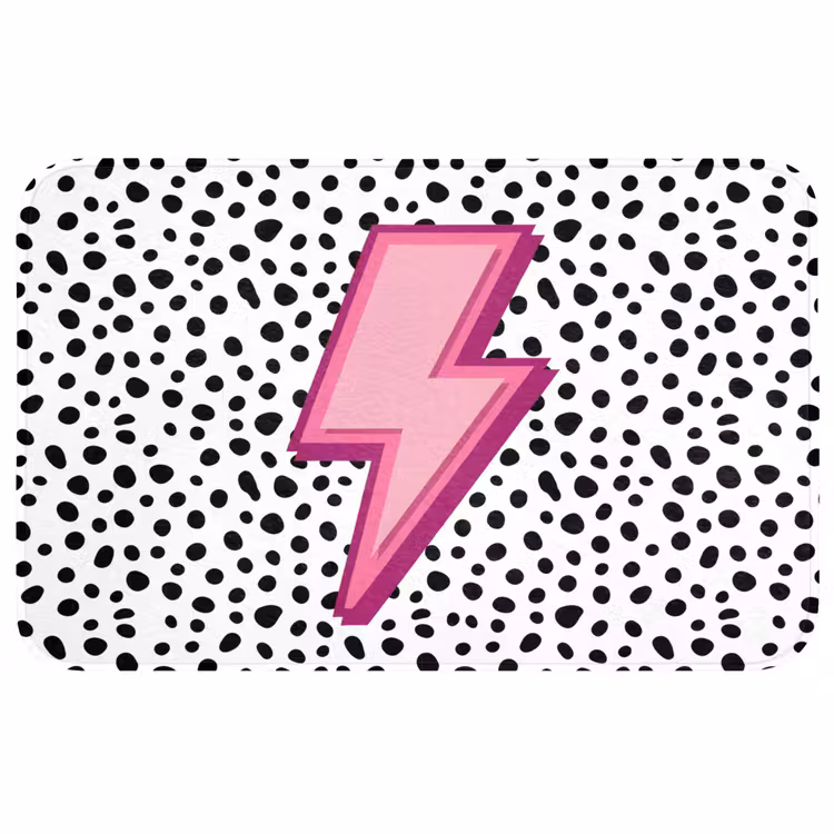 Tapis de bain- Éclair - Rose - Points — 1