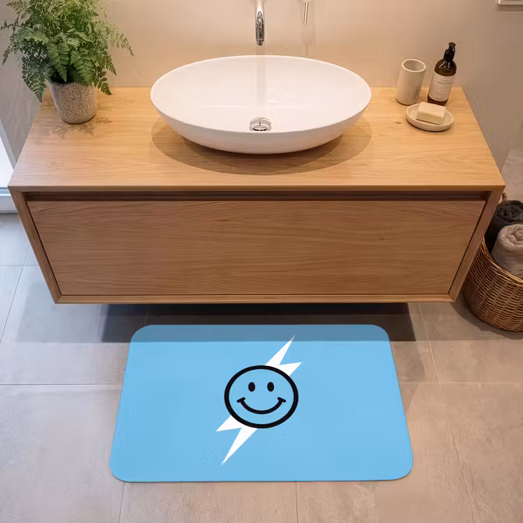 Tapis de bain- Smiley - Bleu - Eclair — 2