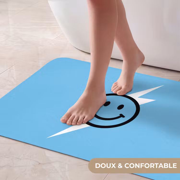 Tapis de bain- Smiley - Bleu - Eclair — 5