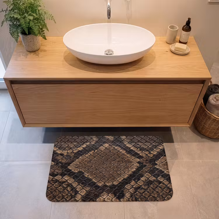 Tapis de bain- Python - Écailles - Bronze — 2