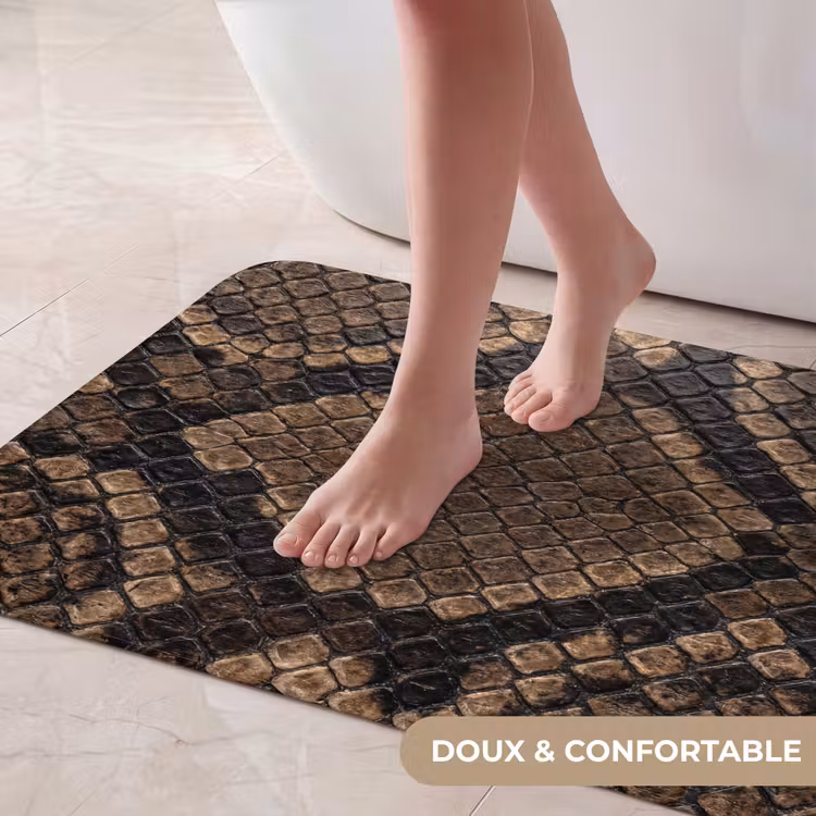 Tapis de bain- Python - Écailles - Bronze — 5