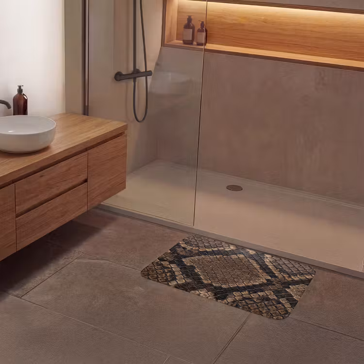 Tapis de bain- Python - Écailles - Bronze — 6