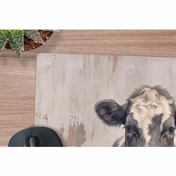 Tapis de souris- Vache - Portrait - Animaux - Moderne — 4