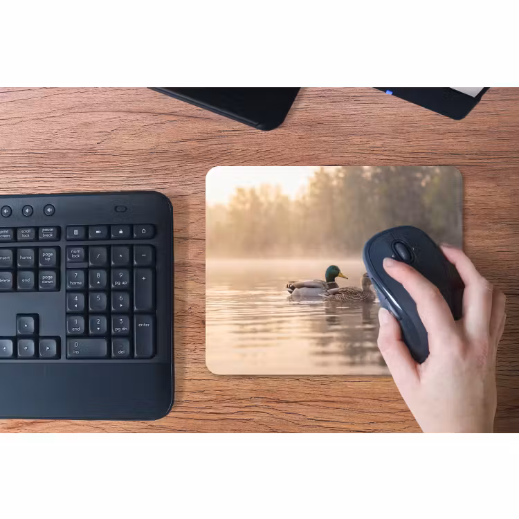 Tapis de souris- Canards - Eau - Brouillard - Nature — 3