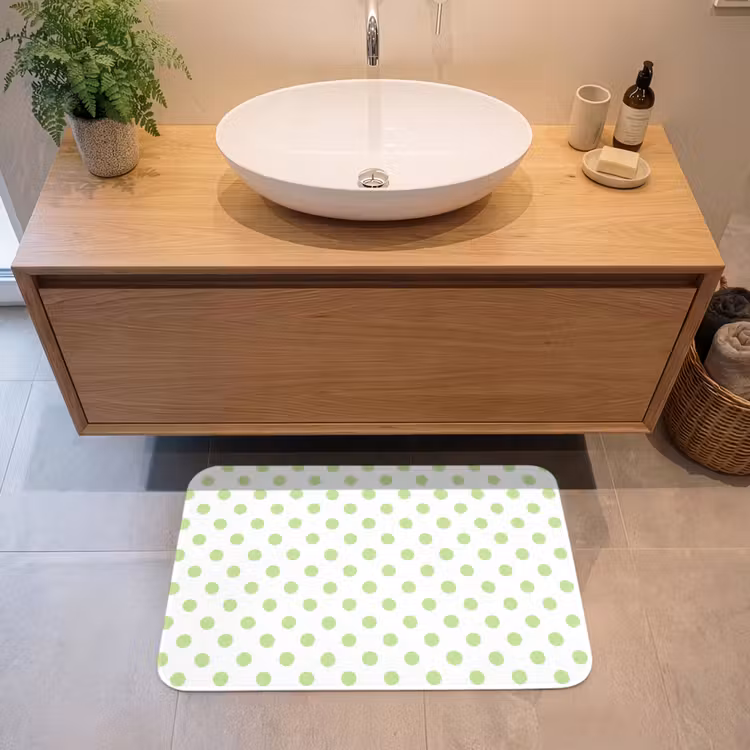 Tapis de bain- Points - Classique - Vert — 2