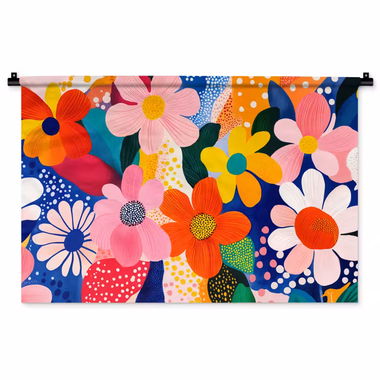 Tenture murale - Fleurs - Colorées - Points — 1