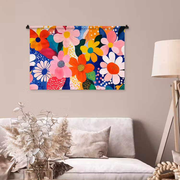 Tenture murale - Fleurs - Colorées - Points — 2