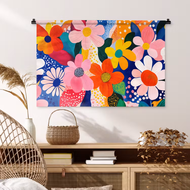 Tenture murale - Fleurs - Colorées - Points — 4