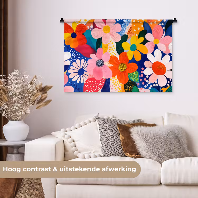 Tenture murale - Fleurs - Colorées - Points — 5