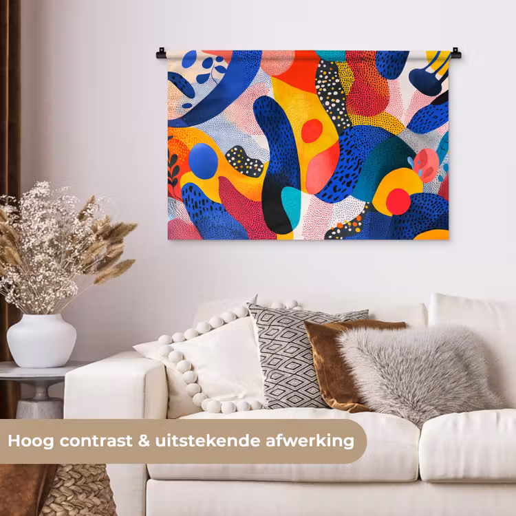 Tenture murale - Formes - Abstrait - Points - Bleu — 5