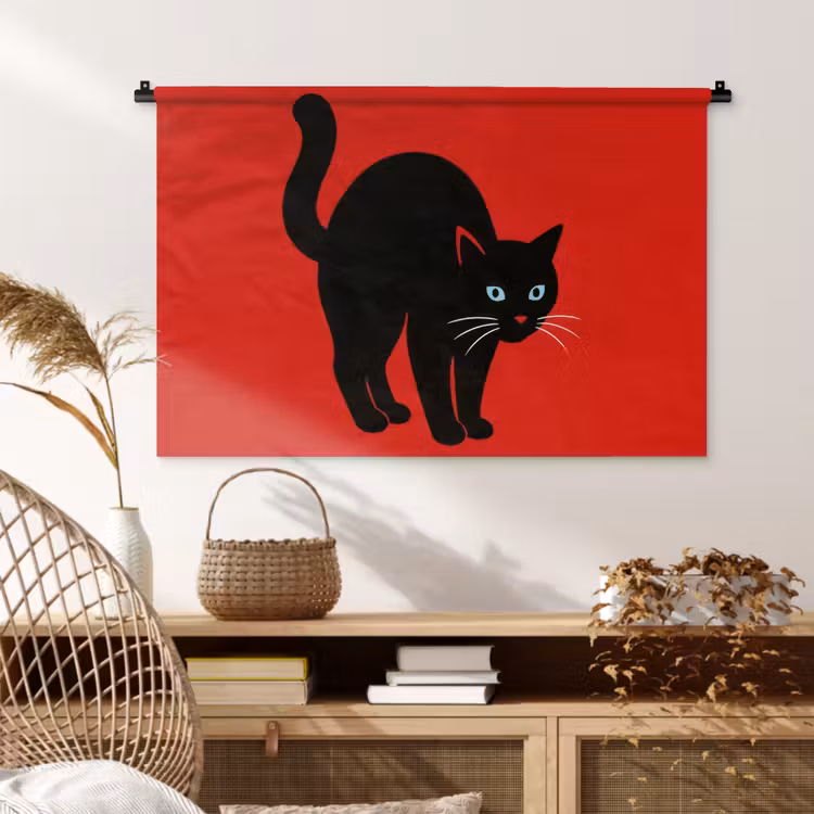 Tenture murale - Chat - Noir - Queue — 4